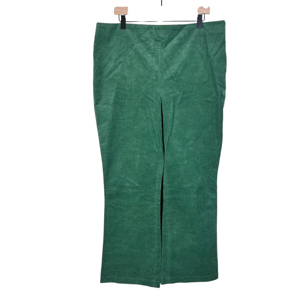 Tuckernuck Green Corduroy High Waist Side Zip Straight Leg Pants XXXL